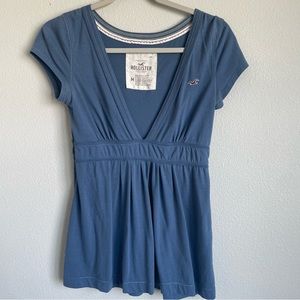Hollister Y2K Babydoll Top Blue Size Medium